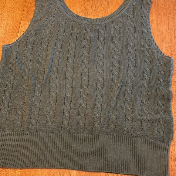George Olive Green Cable Knit Tank Top - Picture 6 of 6